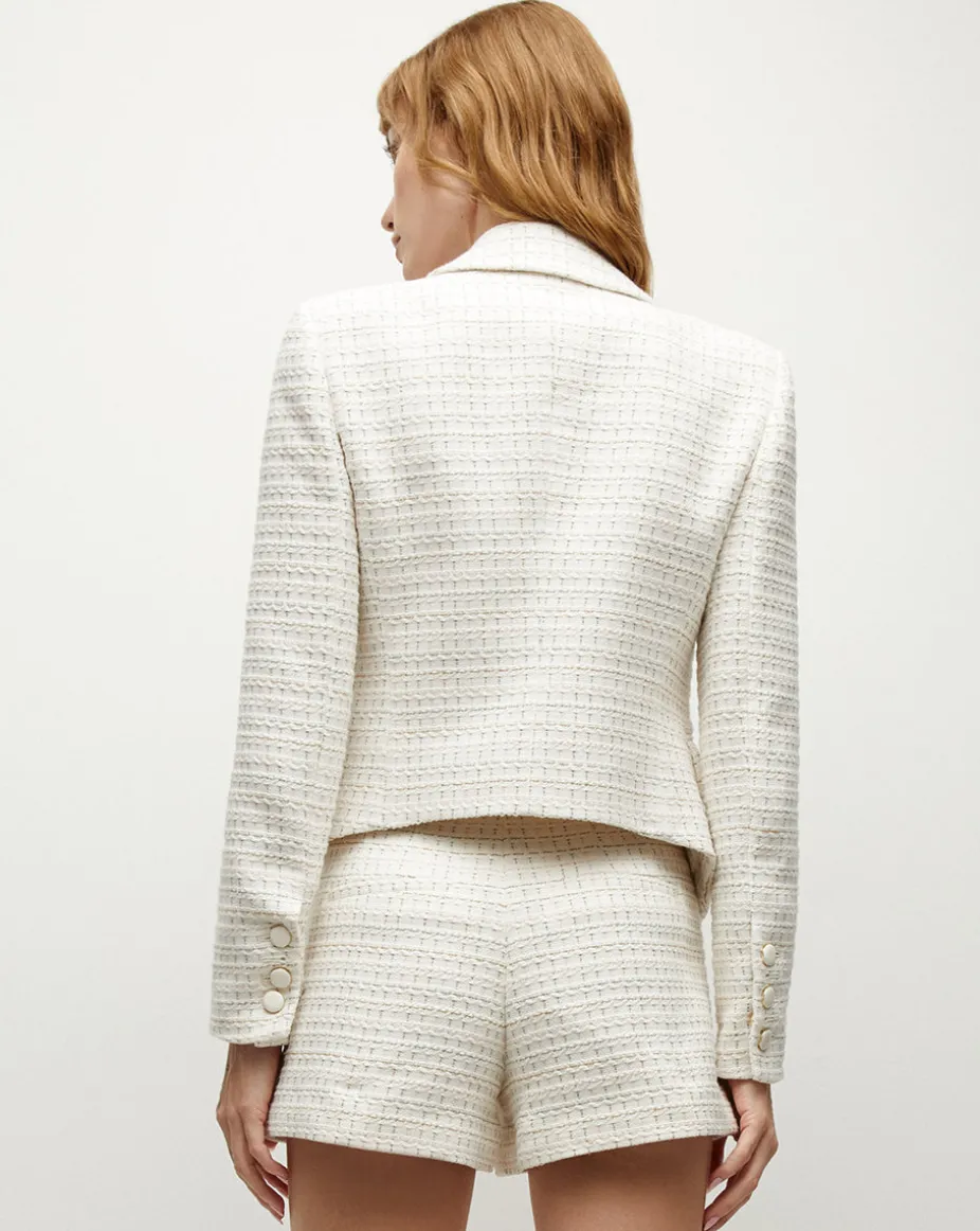 Diego Tweed Dickey Jacket in Ivory Multi
