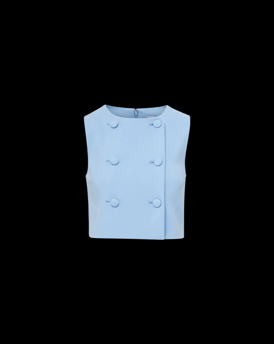 Drexley Cropped Vest in Blue Sky