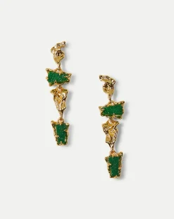 Druzy Linear Earring in Gold