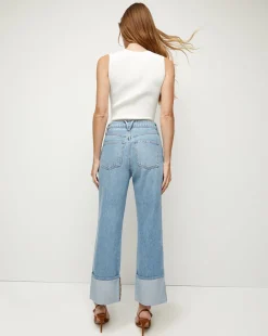 Dylan Cuffed Straight-Leg Jean in Silverwood Blue