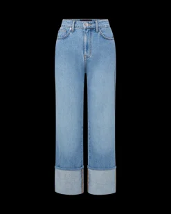 Dylan Cuffed Straight-Leg Jean in Silverwood Blue