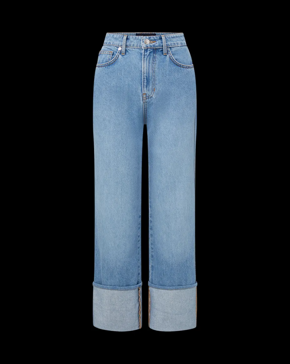 Dylan Cuffed Straight-Leg Jean in Silverwood Blue