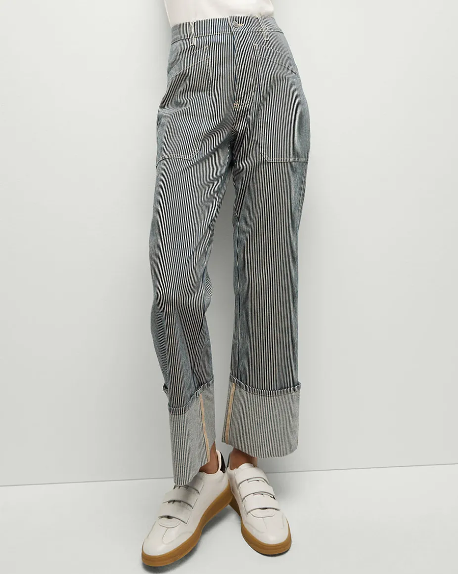Dylan Striped Cargo Straight-Leg Jean in Solstice Stripe