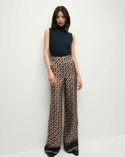 Edia Pant in Navy/Acorn