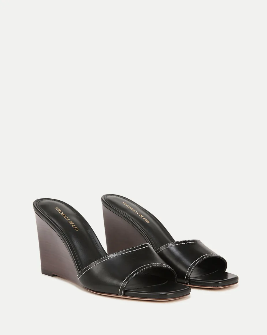 Ellen Wedge Sandal in Black