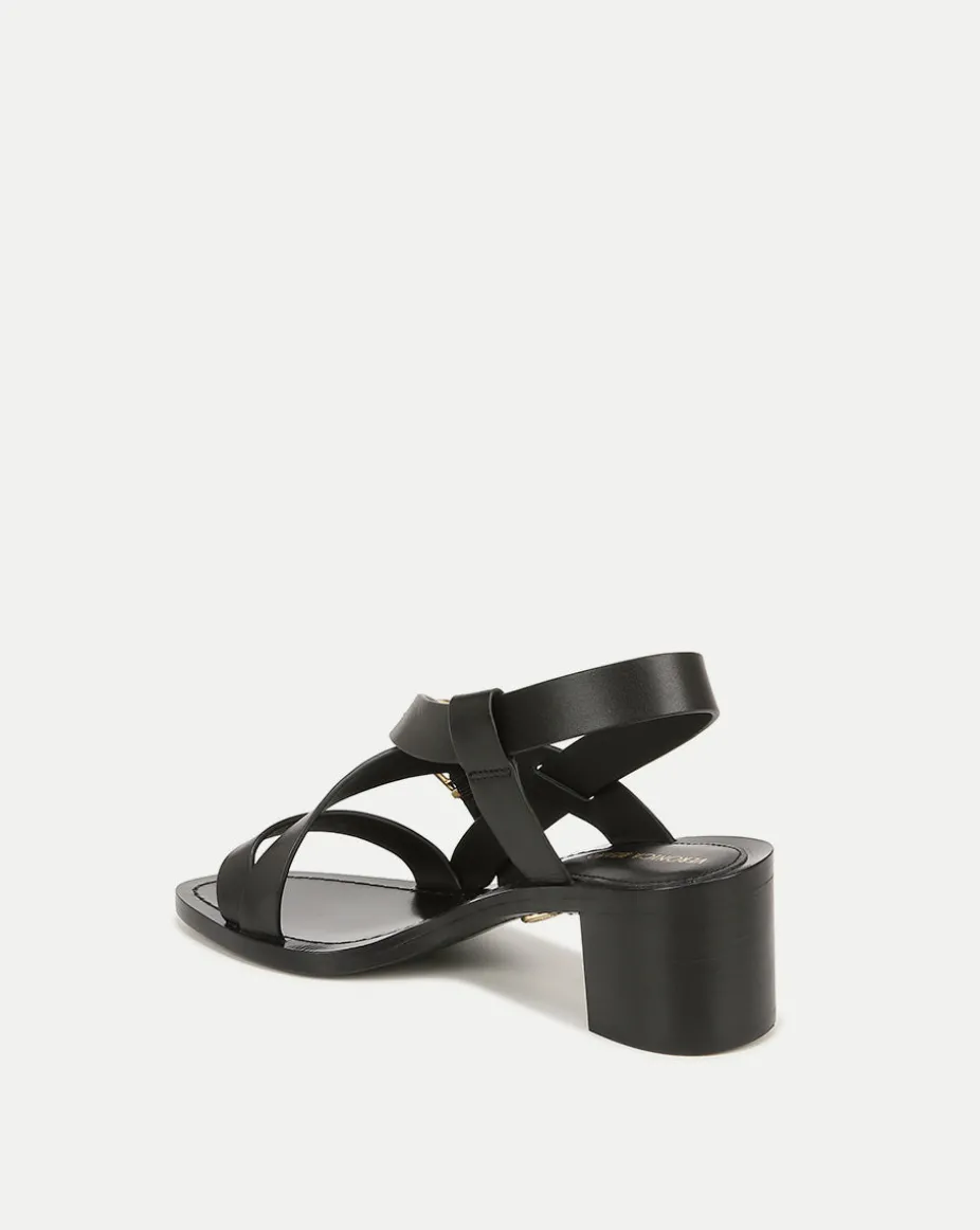 Etta Leather Sandal in Black