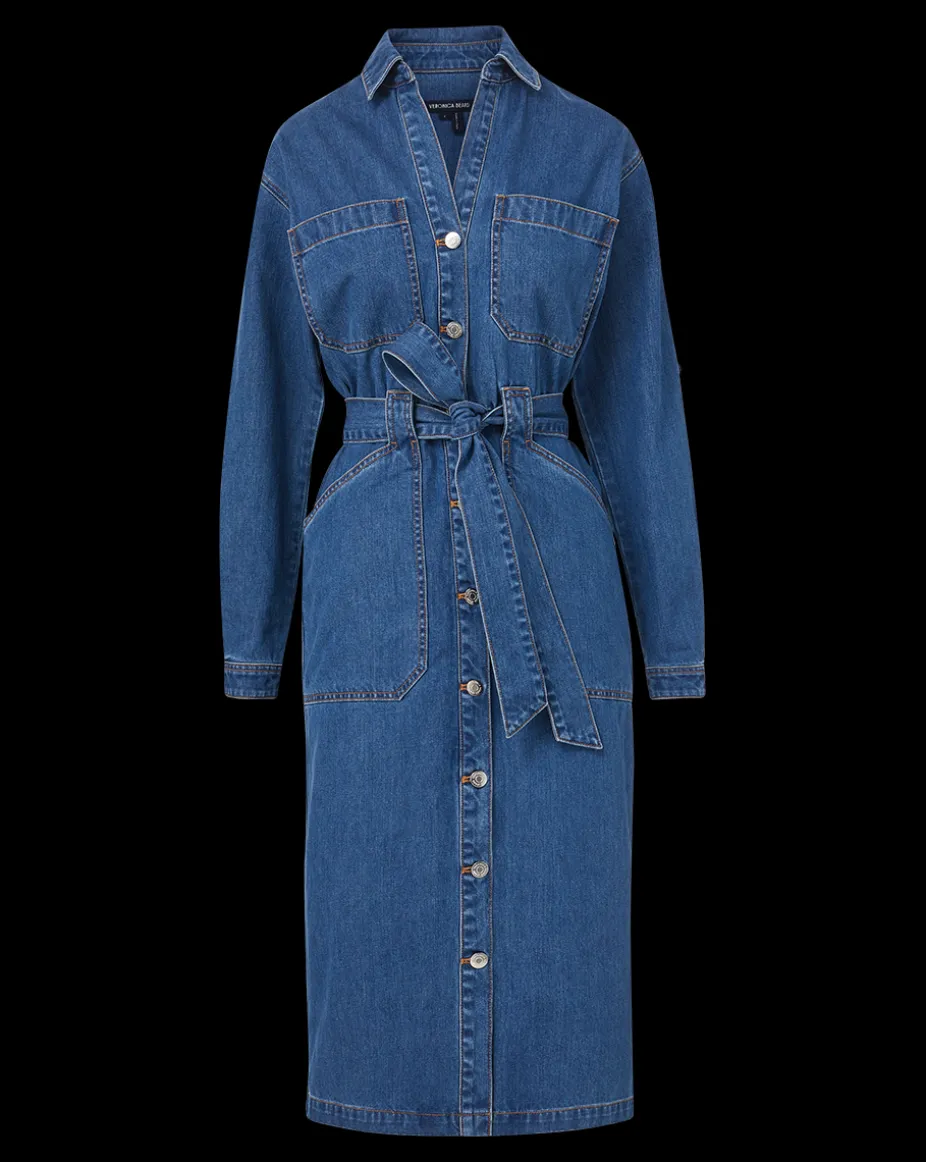 Evelyn Chambray Dress in Cornflower