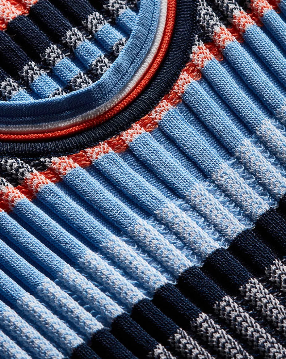 Fabiana Ribbed Dress in Blue Multi