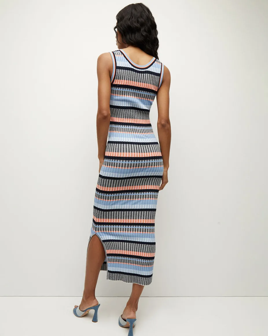 Fabiana Ribbed Dress in Blue Multi