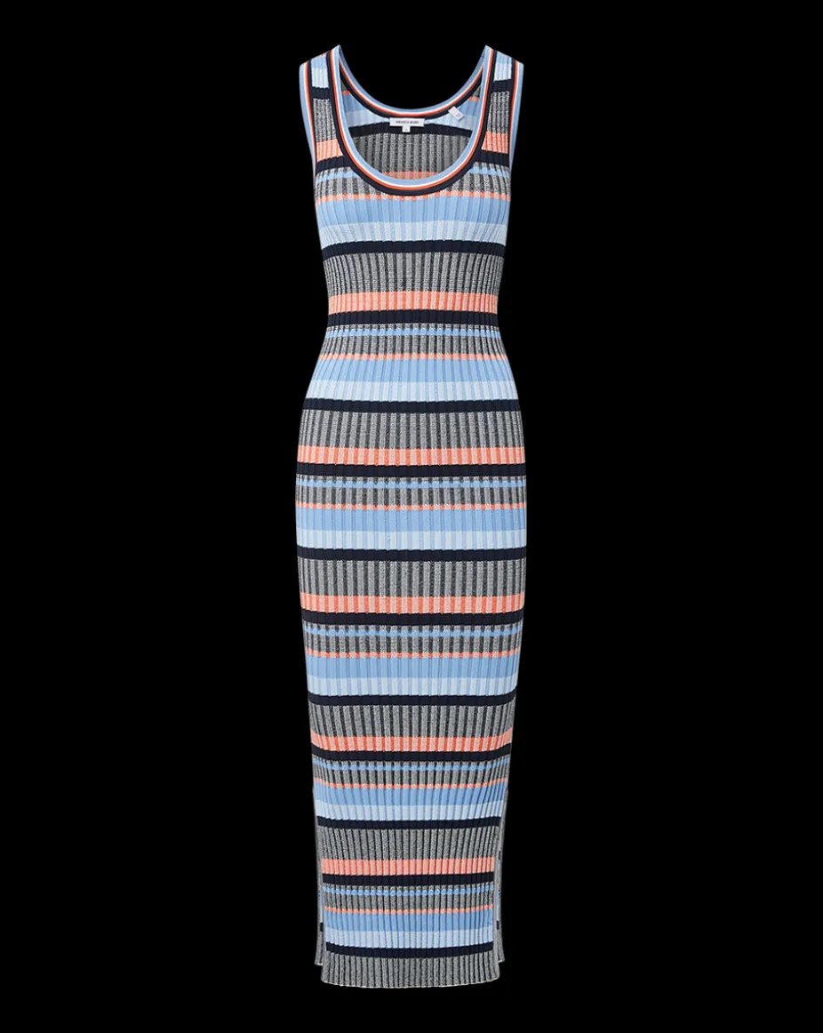 Fabiana Ribbed Dress in Blue Multi