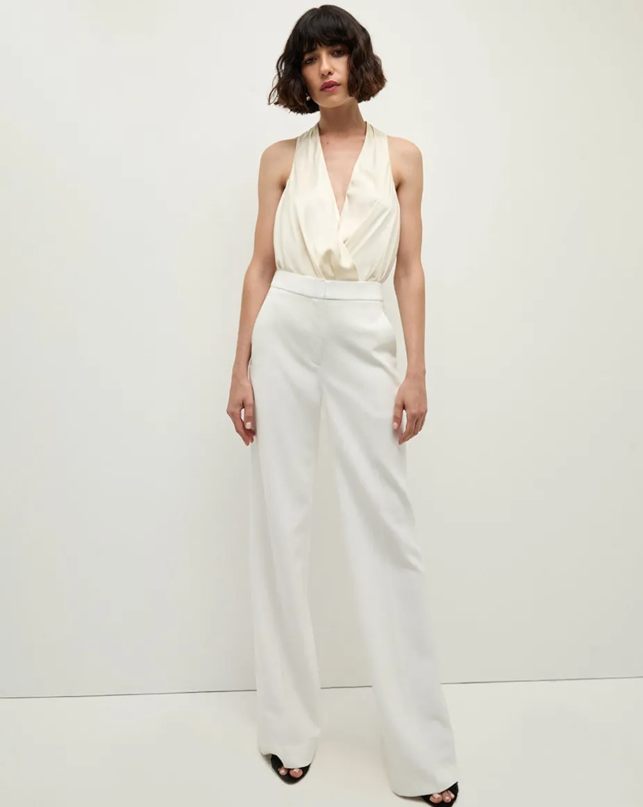 Fernanda Silk Bodysuit in Ivory x Poppy Delevingne