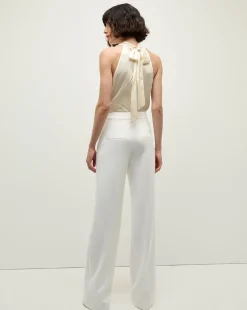 Fernanda Silk Bodysuit in Ivory x Poppy Delevingne