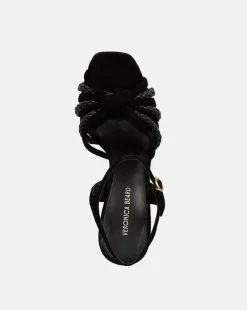 Flavia Black Platform Sandal Heel