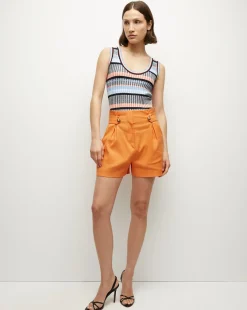 Franzi Stretch-Linen Short in Orange