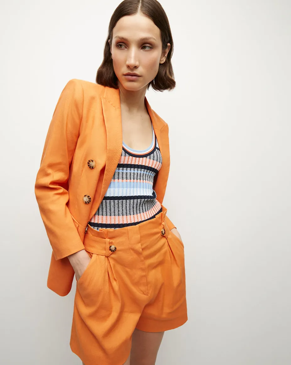 Franzi Stretch-Linen Short in Orange