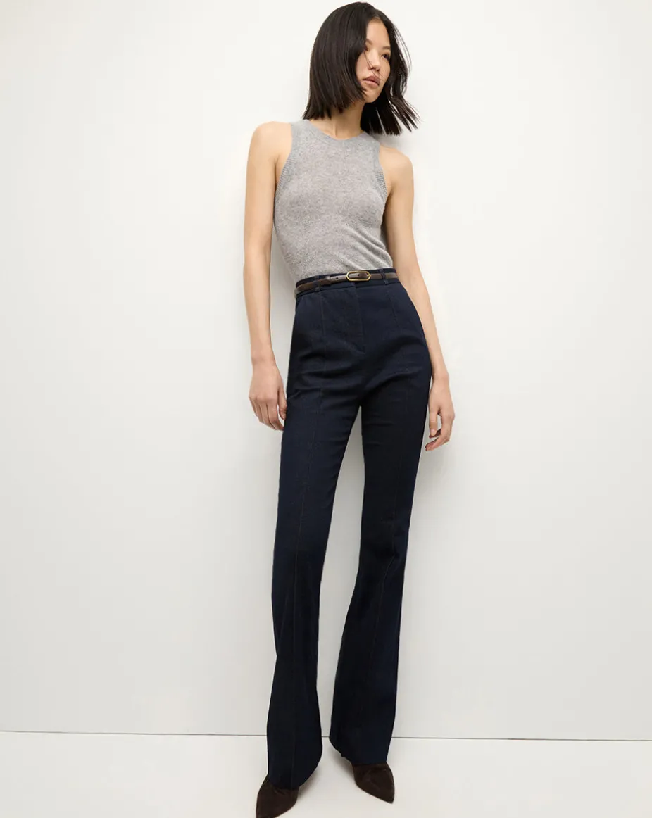 Gracie Belted Denim Pant in Dark Wash