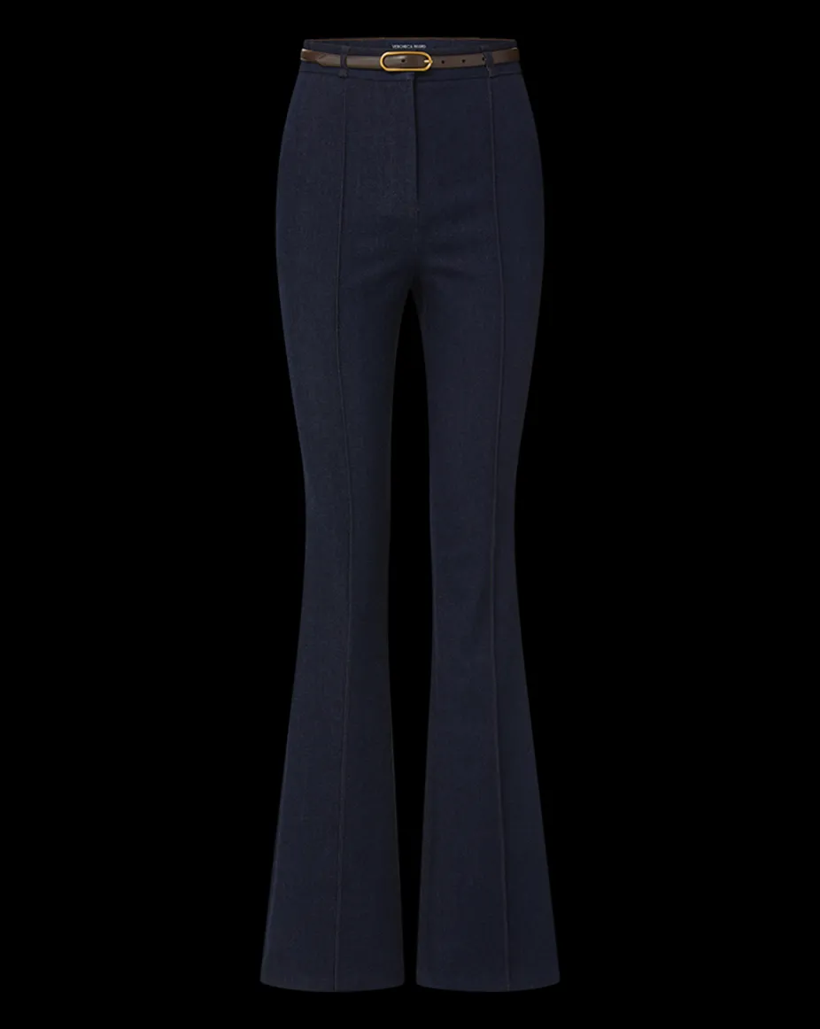 Gracie Belted Denim Pant in Dark Wash
