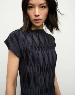Gramercy Pleated Dress in Navy