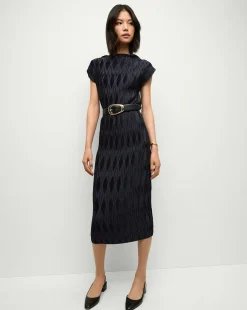 Gramercy Pleated Dress in Navy
