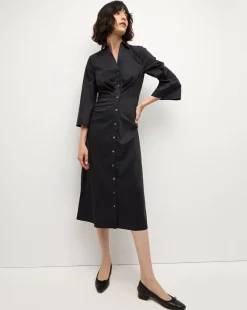 Haydon Poplin Shirtdress in Black