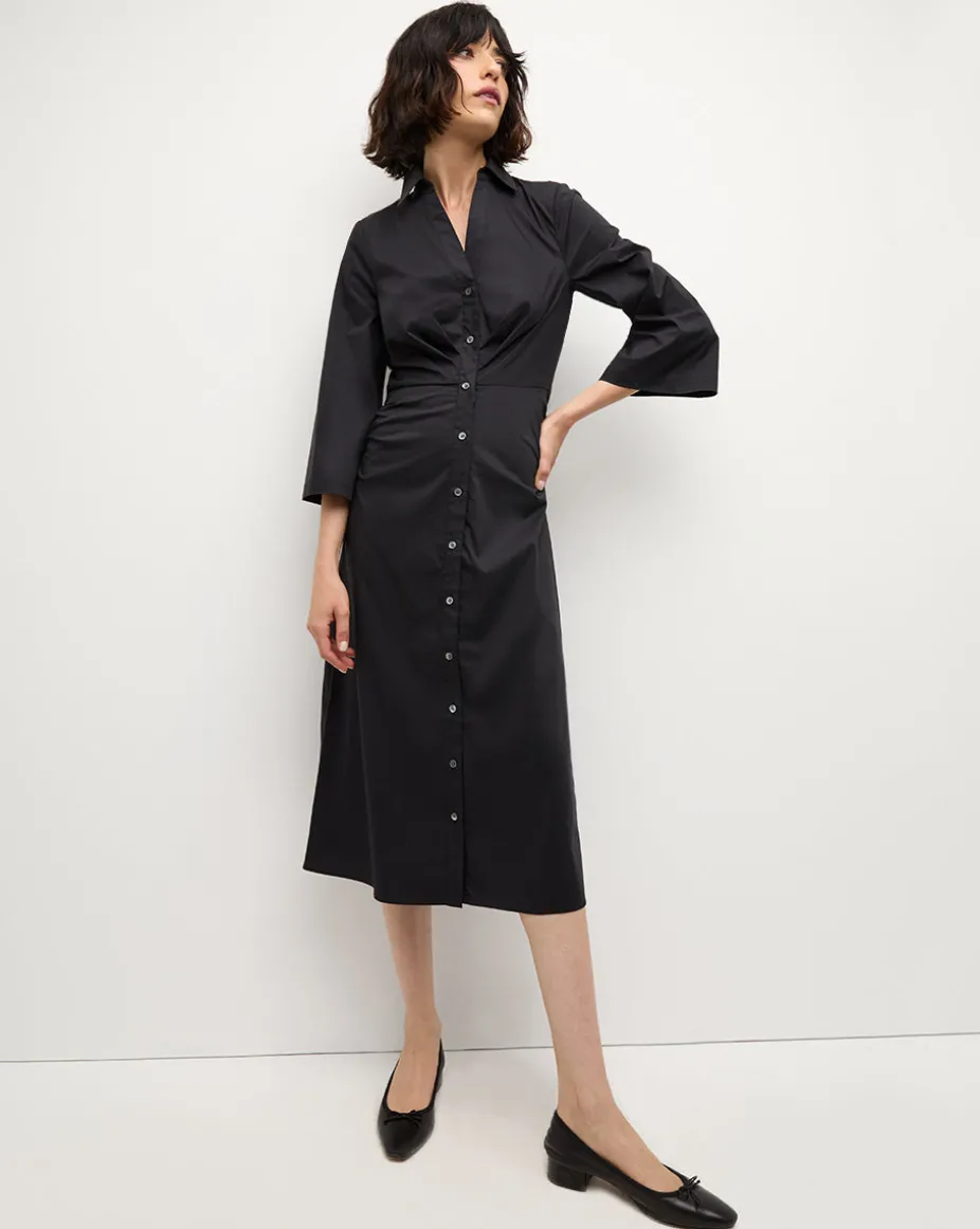 Haydon Poplin Shirtdress in Black