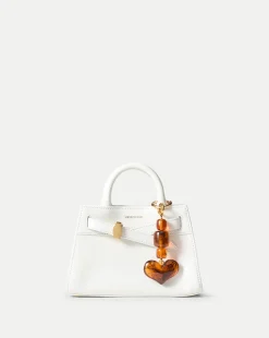 Heart Bag Charm in Brown