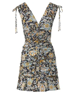 Jackson Paisley Ruched Mini Dress