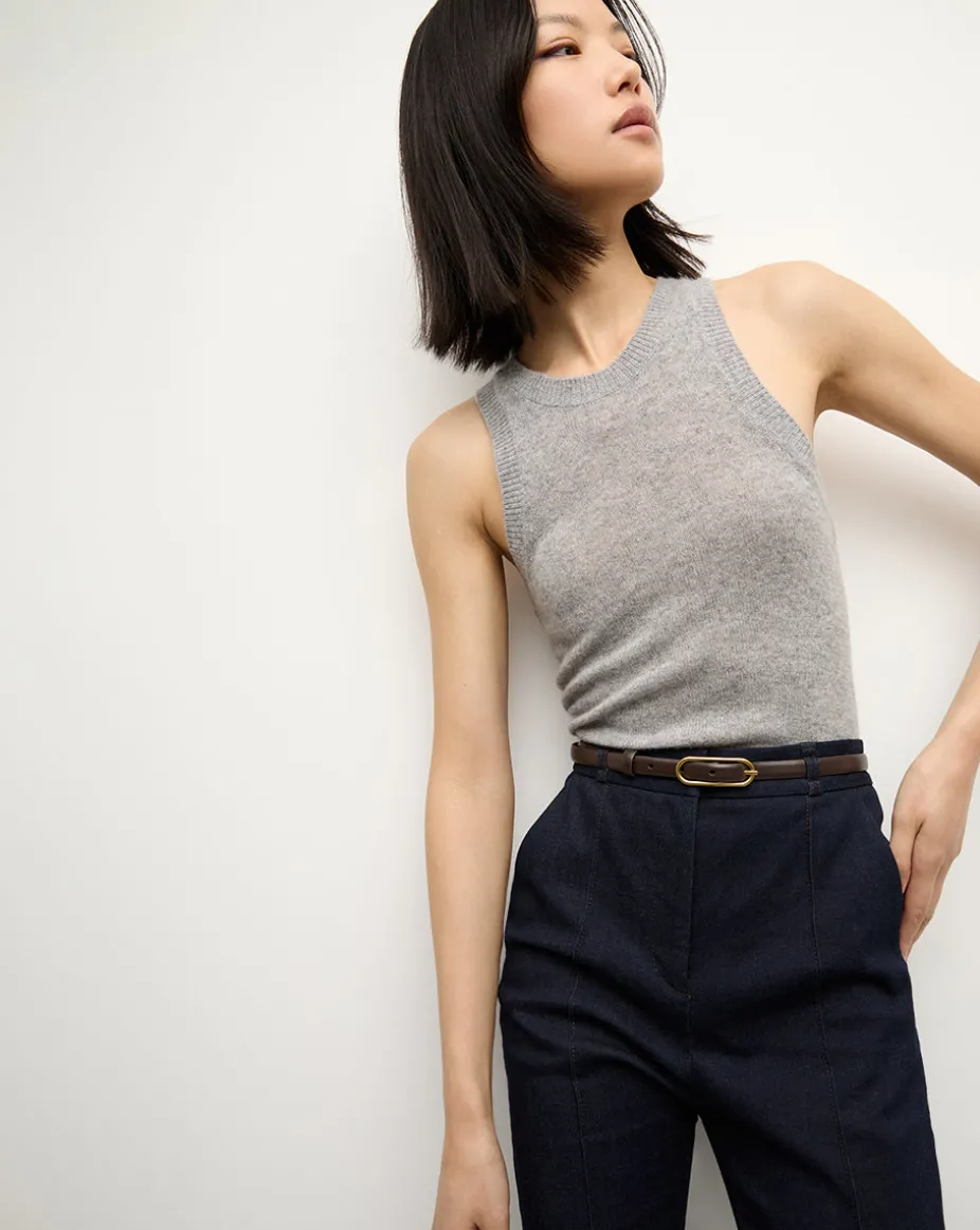 Jerrel Cashmere Tank Top in Heather Grey