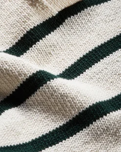 Jovie Striped V Neck Sweater in Ivory & Green