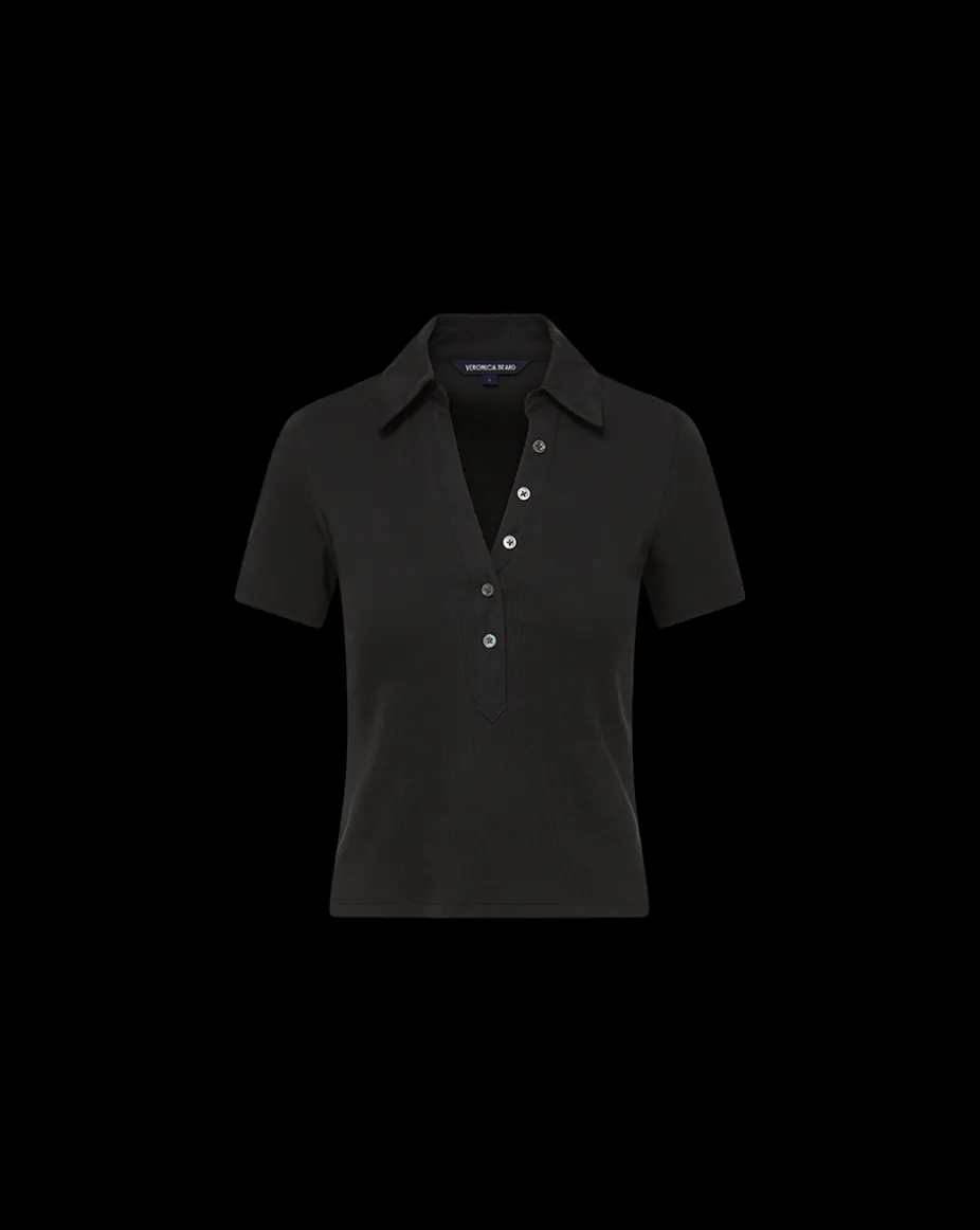 Kearney Button-Down Tee in Black