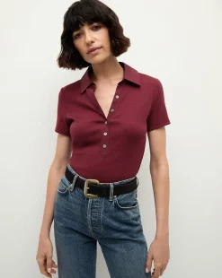 Kearney Button-Down Tee in Wine