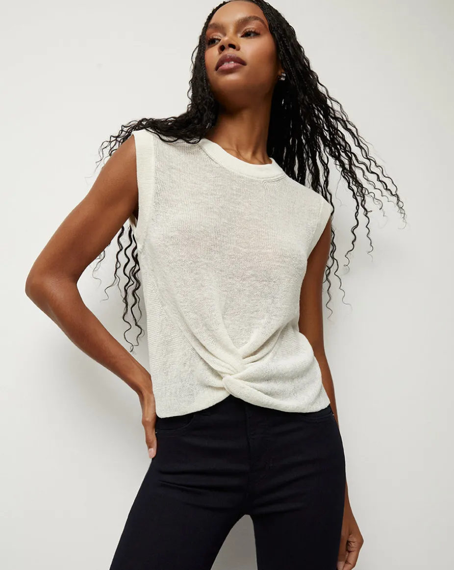 Kellen Twist-Front Sweater