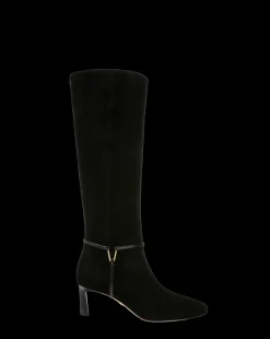 Kenzie Mid-Heel Tall Boot Wide-Calf in Black