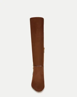 Kenzie Mid-Heel Tall Boot Wide-Calf in Cedar