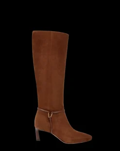Kenzie Mid-Heel Tall Boot Wide-Calf in Cedar
