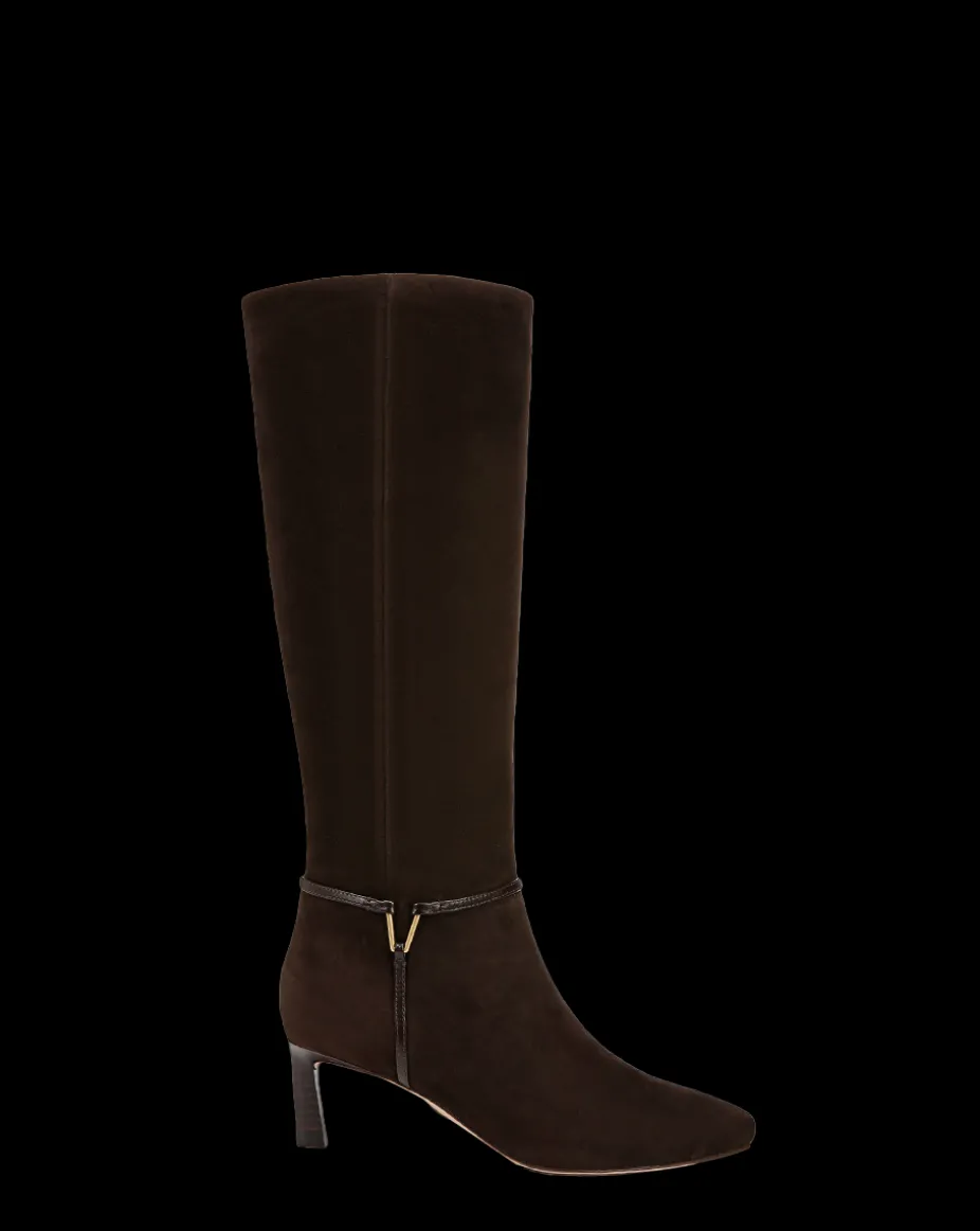 Kenzie Mid-Heel Tall Boot Wide-Calf in Espresso