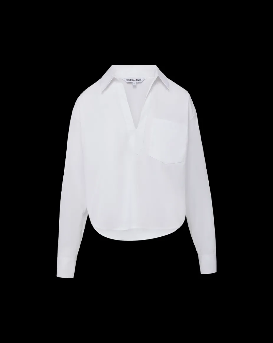 Khai Poplin Top in White