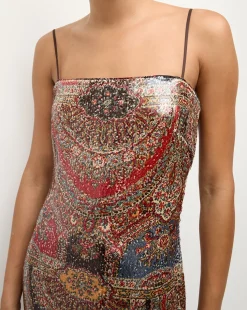 Leda Dress in Red Multi