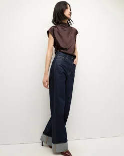 Leilany Silk Top in Dark Chocolate
