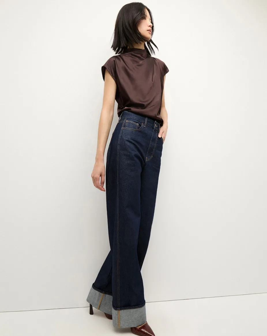 Leilany Silk Top in Dark Chocolate