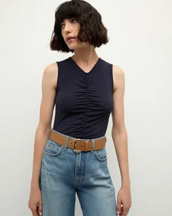 Lidia Leather Belt in Tan