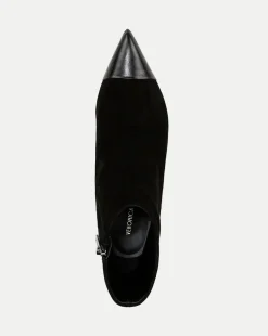 Lisa Cap-Toe Heeled Ankle Boot in Black