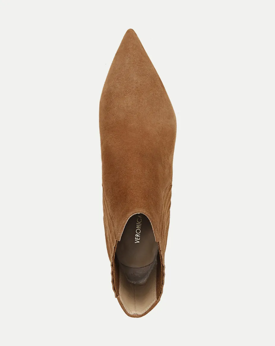 Lisa Mid-Heel Suede Bootie in Hazelwood