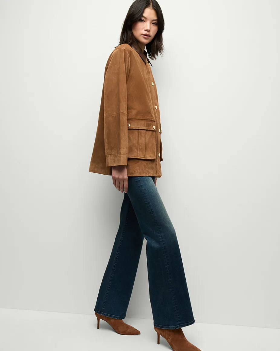 Lisa Mid-Heel Suede Bootie in Hazelwood