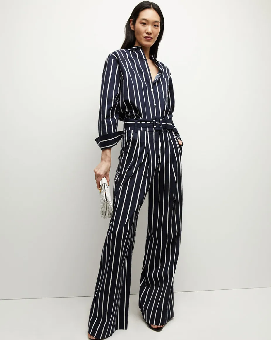 Lloyd Striped Button-Down Shirt in Navy/White