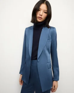 Long And Lean Dickey Jacket in Blue Stone