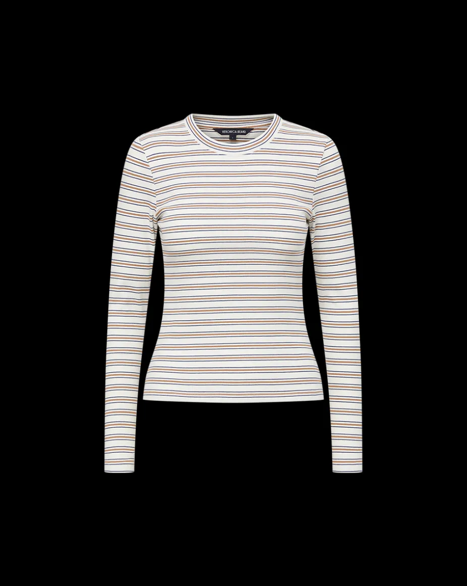 Long Sleeve Pruitt Tee in Off-White Multi