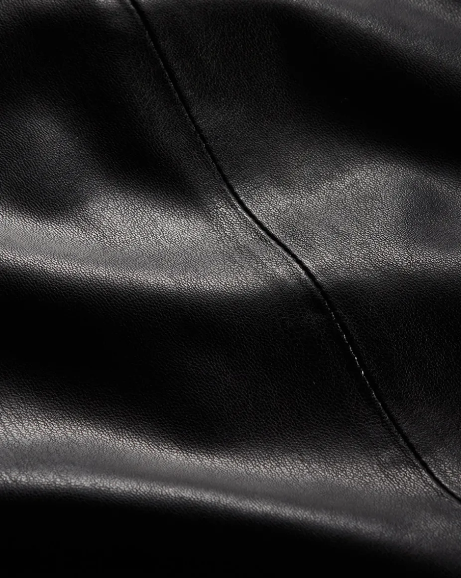 Louise Vegan Leather Skirt in Black