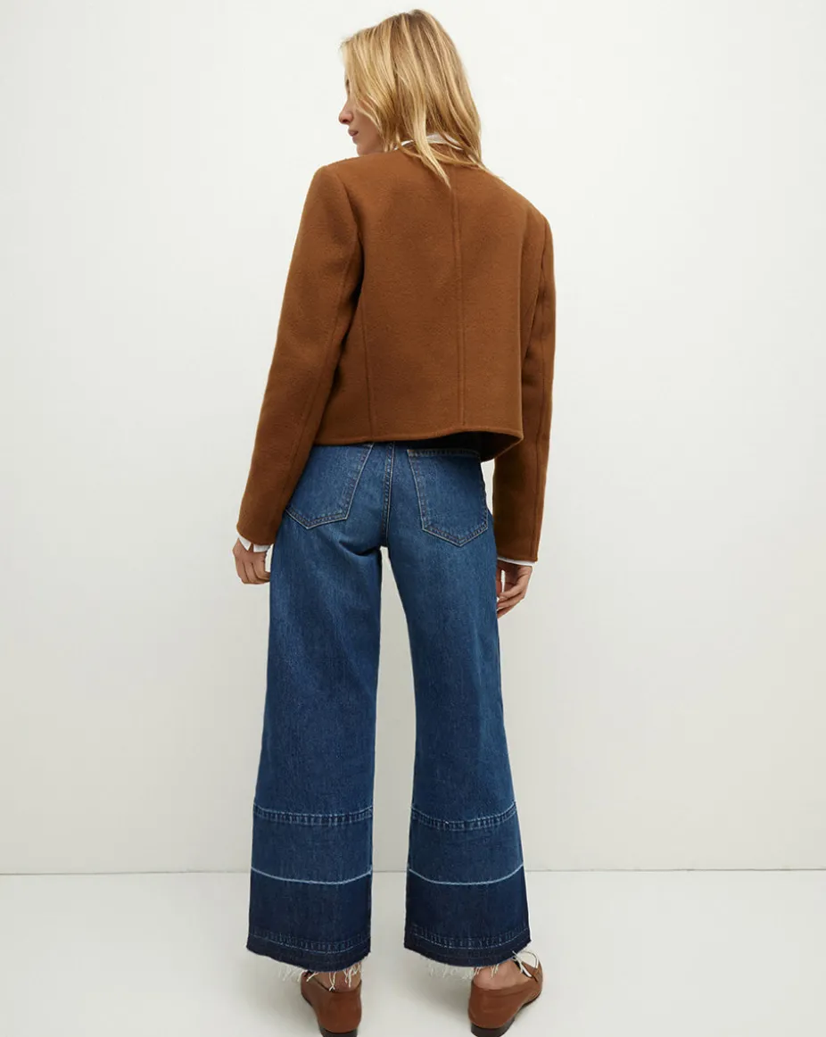Lyssa Collarless Jacket in Deep Ochre