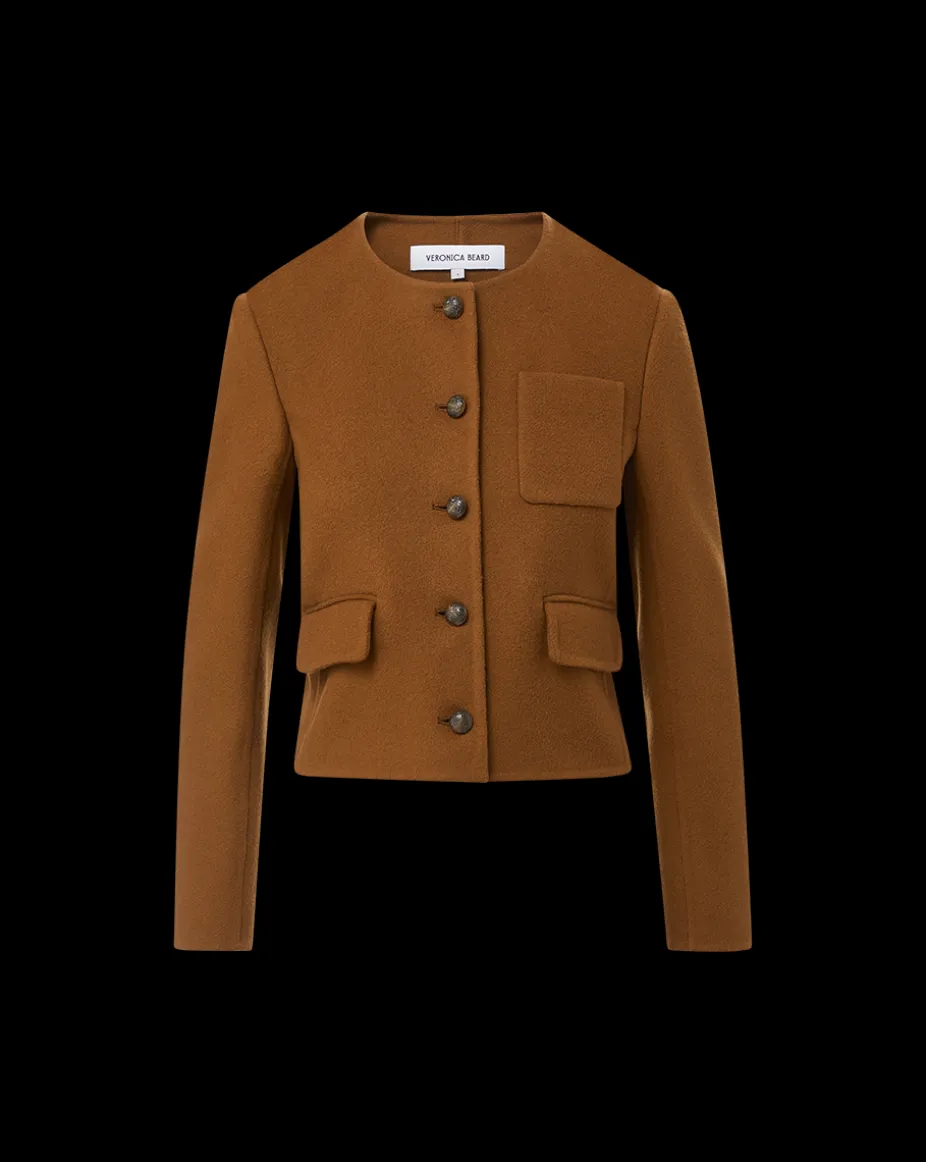 Lyssa Collarless Jacket in Deep Ochre
